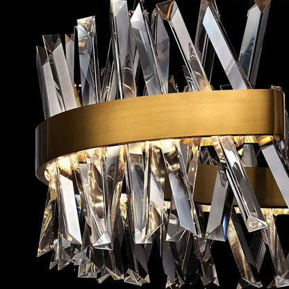 Modern gold metal decorbites pendant lamp with s shape lustre led and cascading crystal prisms for dining room decor