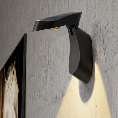 Black matte wall light metal fixture with modern design for bedroom bedside illumination