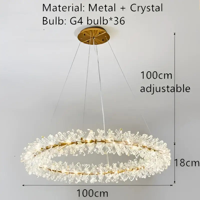 Modern gold metal wire crystal chandelier with 36 g4 bulbs and clear crystal accents for dining room lighting