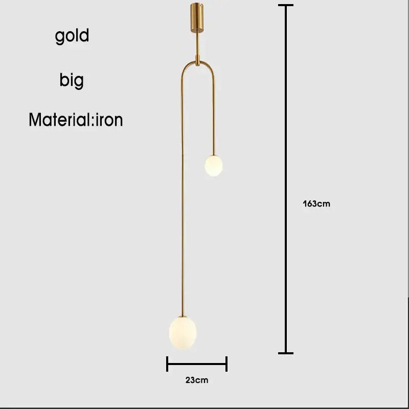 Modern gold minimalist iron chandelier with two spherical glass bulbs for dining room pendant light decorbites black
