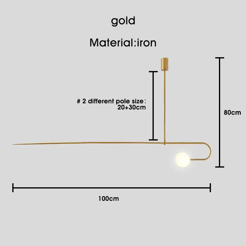 Gold minimalist iron chandelier pendant light with sleek design 80cm height 100cm span for dining room decorbites black