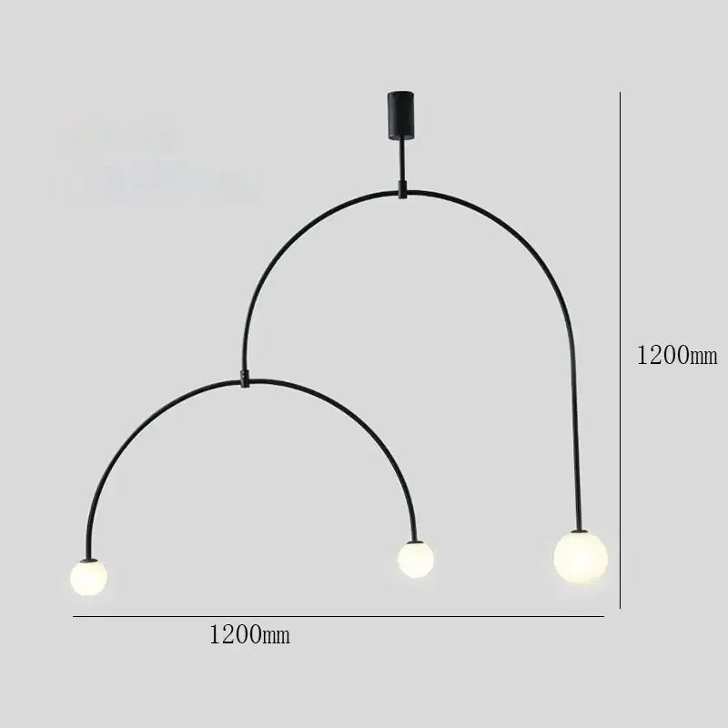 Black metal pendant light with three curved arms and frosted glass bulbs for decorbites black minimalist iron chandelier