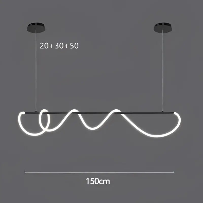 Modern gold minimalist led neon rope pendant light with sleek black frame and glowing white led strip for kitchen decorbites gold minimalist pendant lights