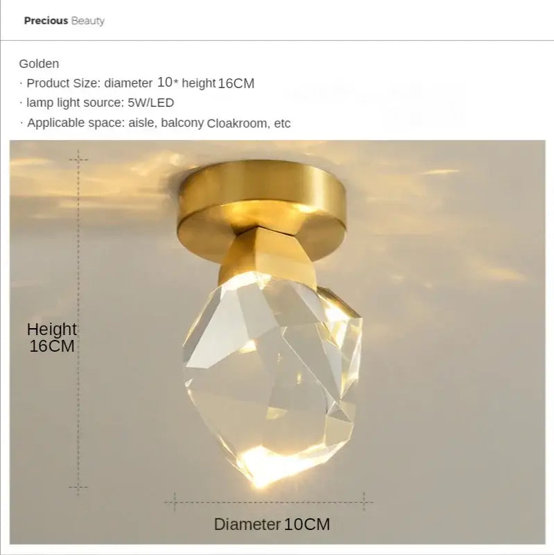 Modern gold minimalist led wall lamp with golden crystal pendant and faceted clear glass globe for living room decorbites gold minimalist