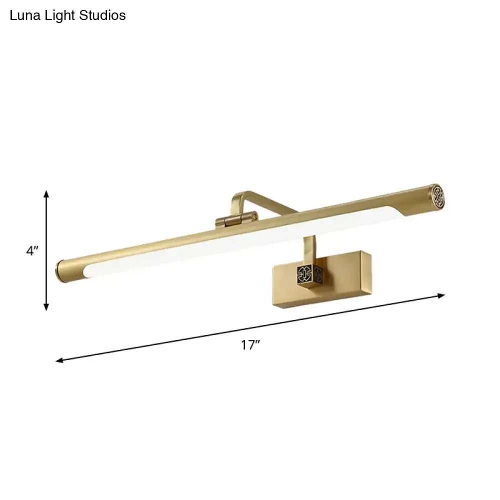Modern gold mountain landscape wall art with acrylic shade featuring a gold-finished wall-mounted light fixture width and shade height