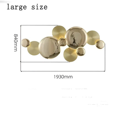 Modern gold nordic led wall lamp featuring gold-colored metallic spherical wall art cluster for living room decorbites gold nordic