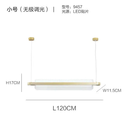 Modern minimalist decorbites gold nordic linear island lamp with gold metal frame and acrylic led diffuser for dining room