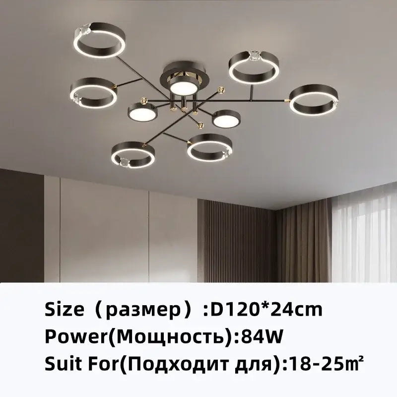 Modern black and gold plated luxury chandelier with led lighting for living room decorbites gold plated crystal light ring