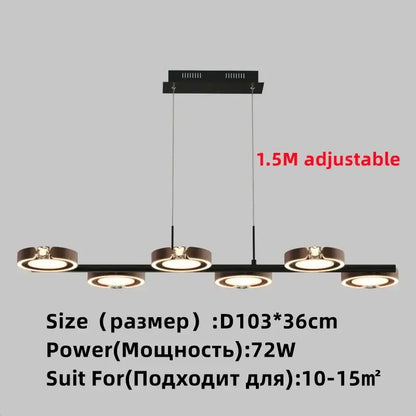 Modern black pendant light with five circular led fixtures in metallic rings for decorbites gold plated luxury chandelier