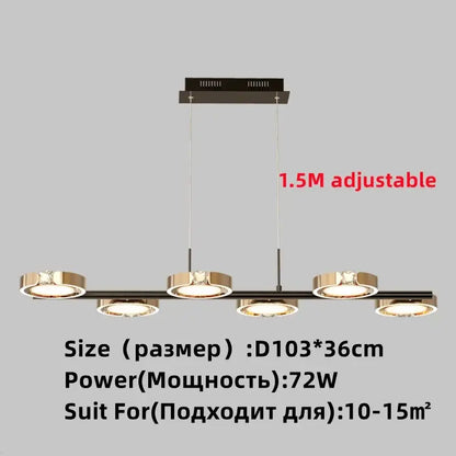 Modern black and gold plated luxury chandelier with five circular led bulbs for elegant living room decorbites gold plated lighting