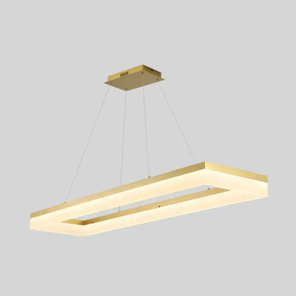 Modern gold finish rectangular led ceiling light with sleek acrylic design and illuminated inner frame by DecorBites™