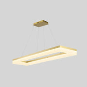 Modern DecorBites gold finish led ceiling light with rectangular metal frame and warm white acrylic illumination