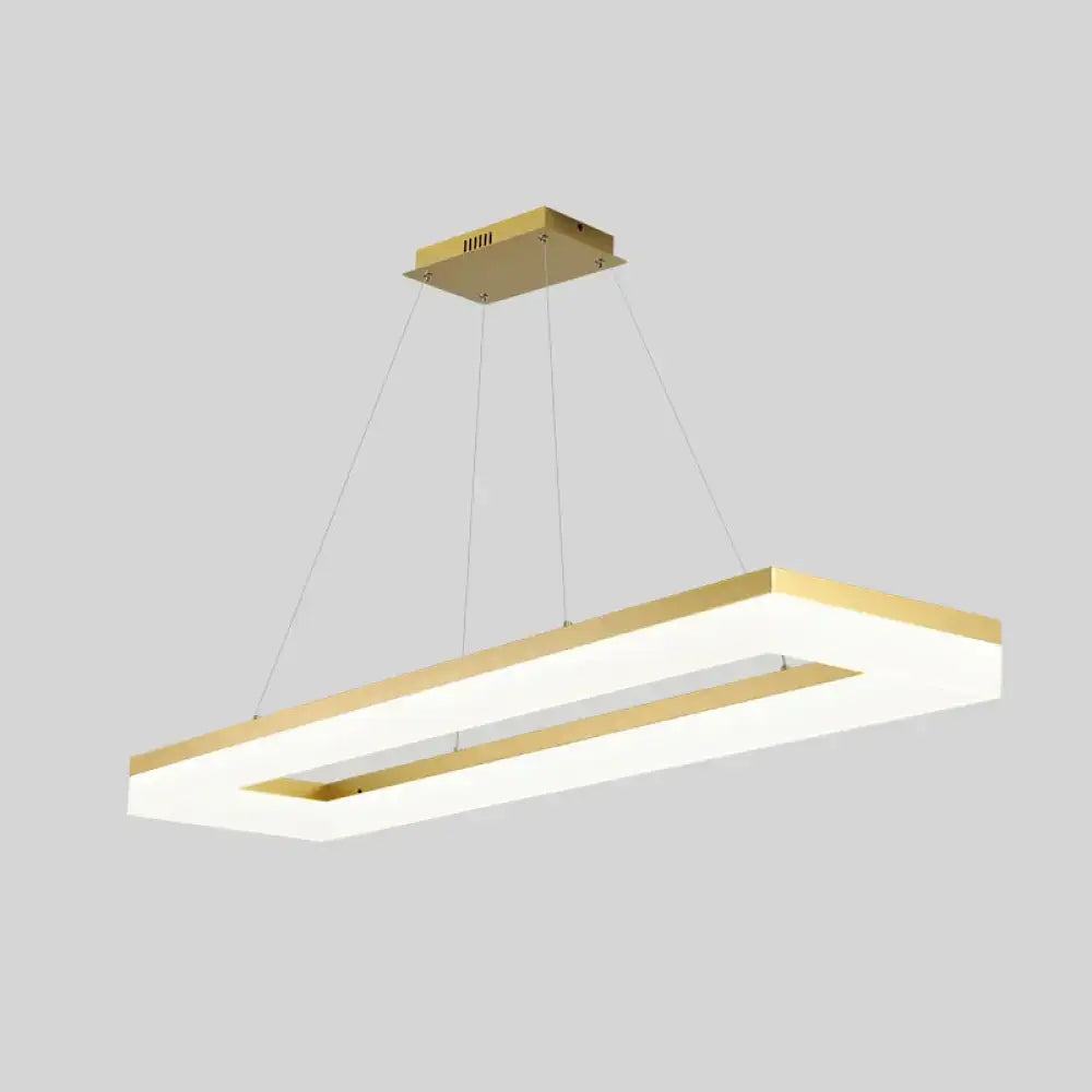 DecorBites gold finish rectangular led ceiling light with sleek gold frame and bright white acrylic panel