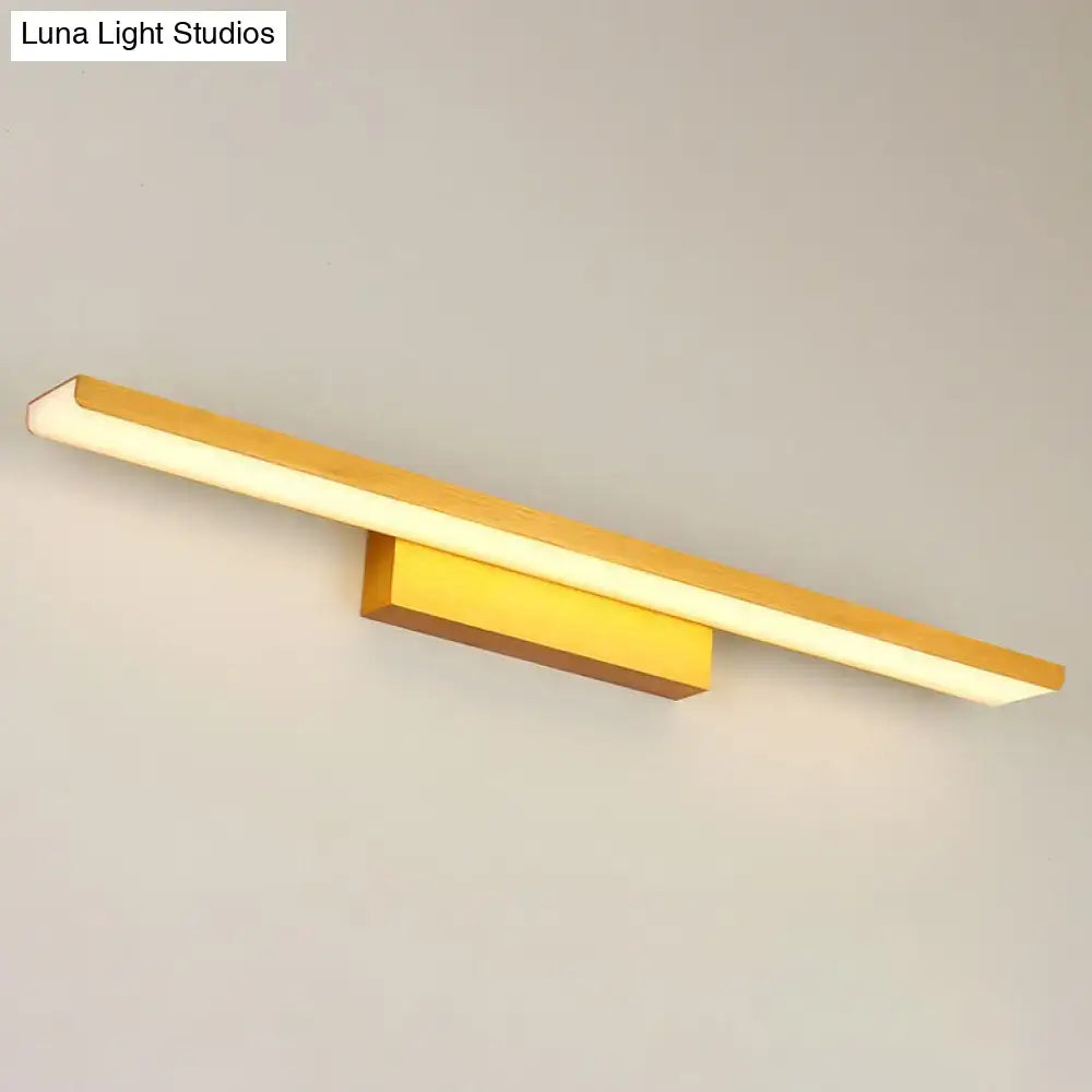 Modern gold rectangular led vanity sconce with sleek metal finish and warm light ideal for bathroom wall lighting