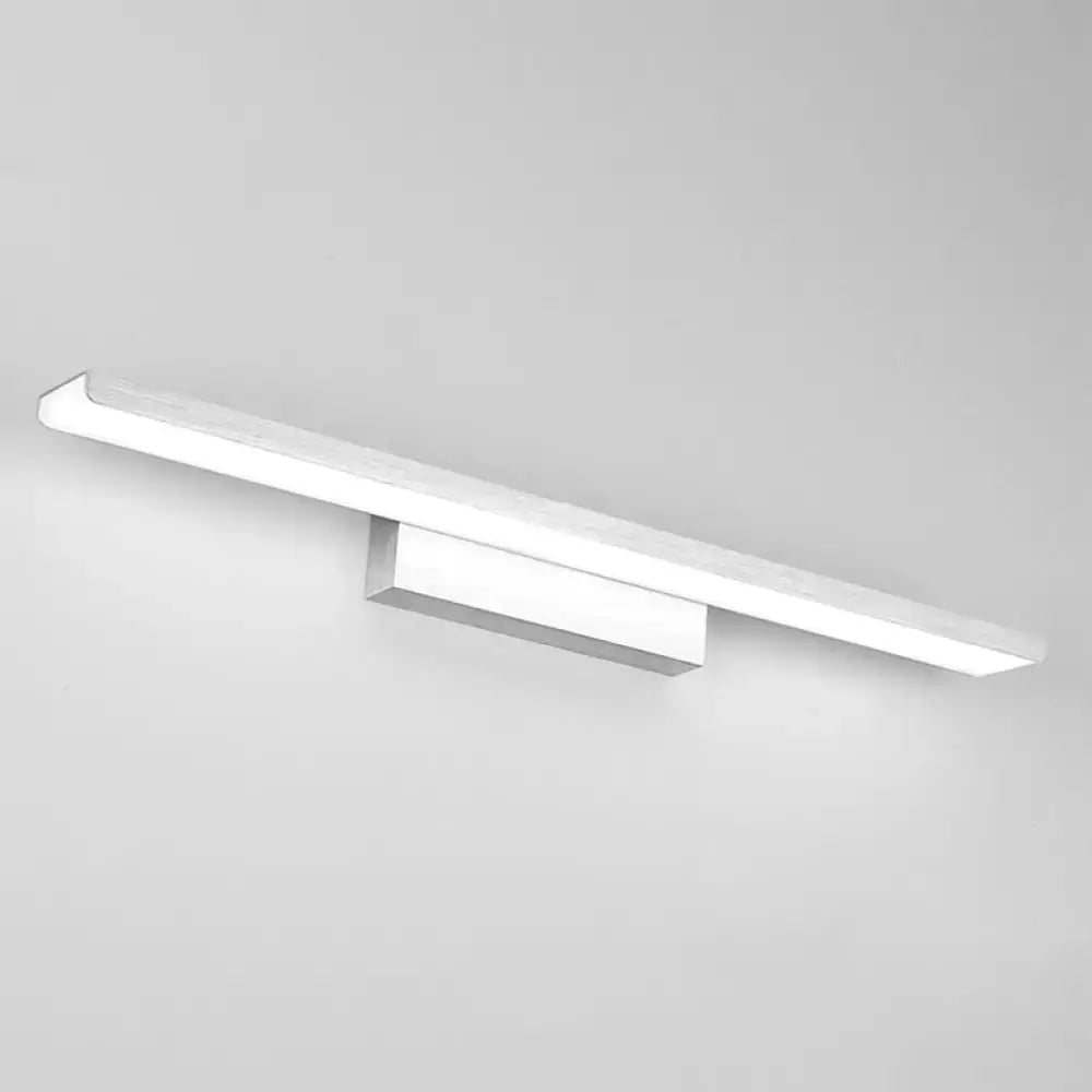 Modern white led wall-mounted vanity sconce with sleek minimalist design for bathroom lighting
