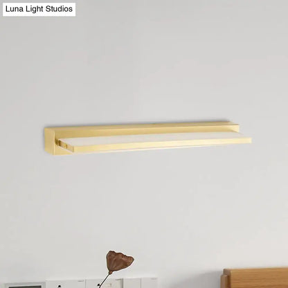 Modern gold rectangular led wall sconce with acrylic shade and frosted glass panel for bedroom wall mounting