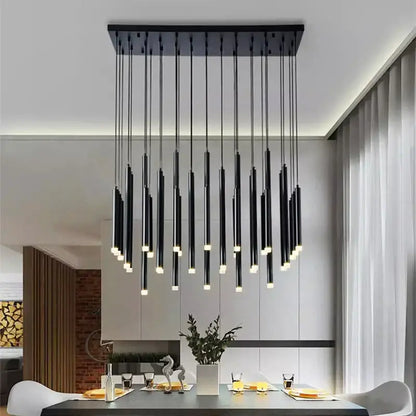 Black modern pendant lights with sleek cylindrical design from decorbites elegant chandelier for dining room decor