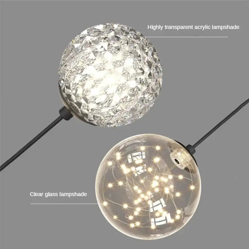 Modern gold ring led pendant light with a highly transparent faceted acrylic lampshade for living room decorbites gold ring