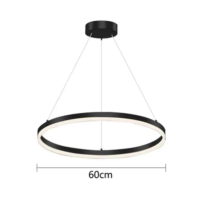 Modern black circular led ceiling lamp with sleek design 60cm diameter decorbites gold ring pendant for dining room