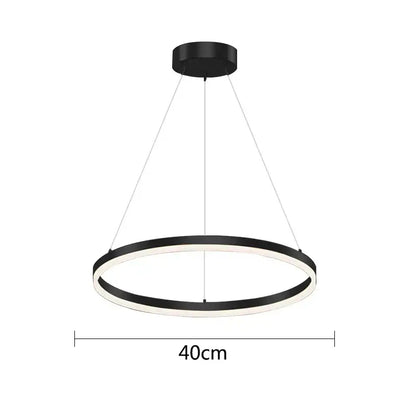 Black circular led ceiling lamp with sleek modern design 40cm diameter decorbites gold ring pendant for dining room