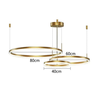 Modern gold ring pendant ceiling lamp with gold finish and LED illumination for dining room decorbites gold ring decor