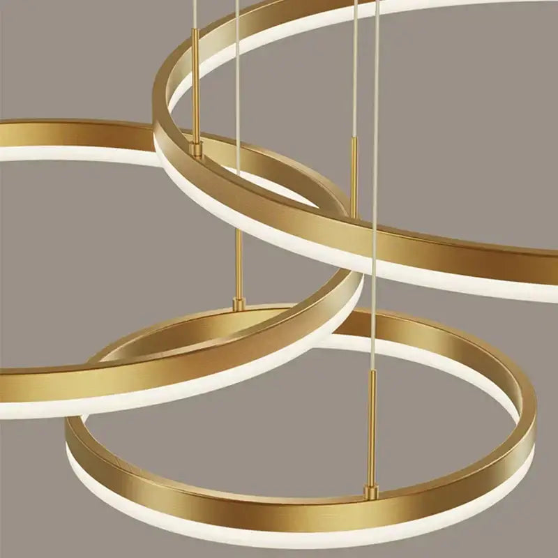 Modern gold ring pendant ceiling lamp with integrated LED lighting for dining room decorbites gold ring ceiling lamp