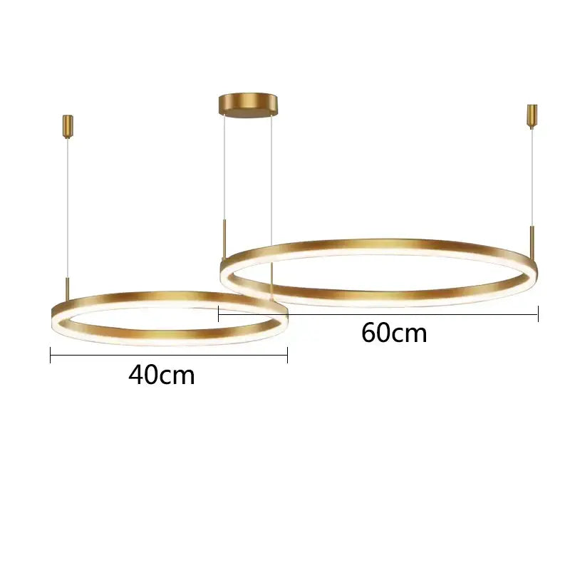 Modern gold ring pendant ceiling lamp with gold-toned circular led rings for dining room decorbites gold ring lights