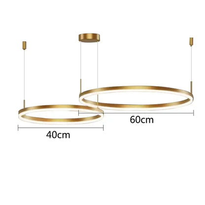 Modern gold ring pendant ceiling lamp with gold-toned circular led rings for dining room decorbites gold ring lights