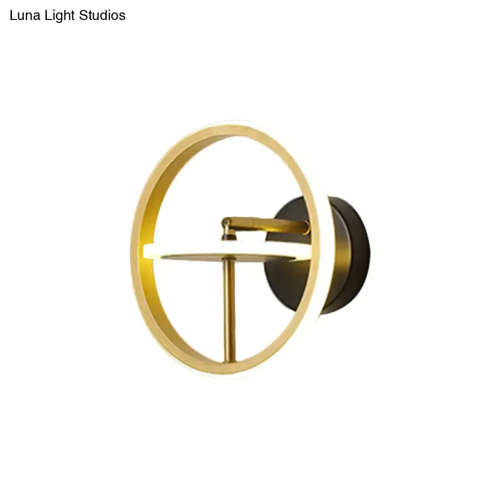 Modern gold rotatable led wall light kit with integrated led strip in 220v-240v 110v-120v for bedroom sconce use