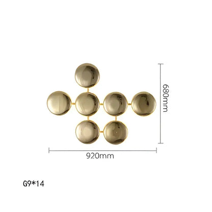 Modern gold round led wall lamps with gold-toned metallic sphere decorbites gold round for minimalist living room decor