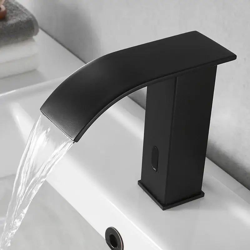 Black matte-finish basin faucet with sleek modern design for decorbites gold sensor waterfall bathroom mixer
