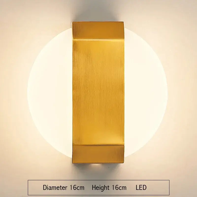 Modern gold and silver crystal wall lamp wall sconce with gold finish and circular frosted glass diffuser for bedroom decorbites crystal wall