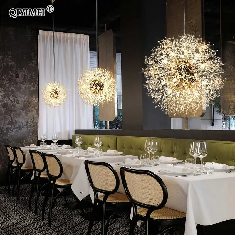 Modern gold and silver led crystal chandelier with intricate spherical design and warm glowing lights for living room decorbites gold silver
