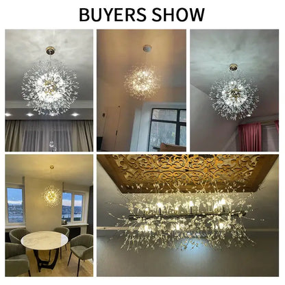 Modern gold silver led crystal chandelier with spherical dandelion design and embedded lights for living room decorbites gold silver