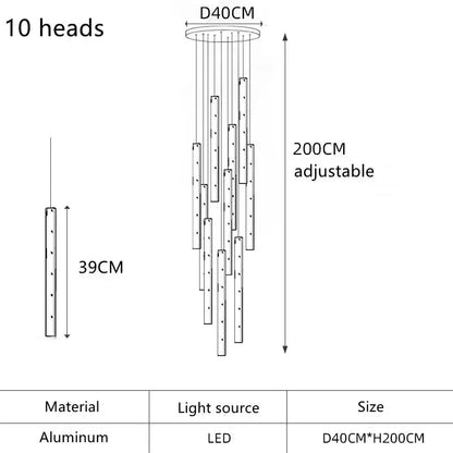 A modern gold silver led pendant light chandelier with 10 adjustable aluminum led heads for dining room decorbites gold silver