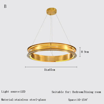 Modern gold and silver ring chandelier featuring a 65cm gold finish decorbites gold ring with glass and steel accents