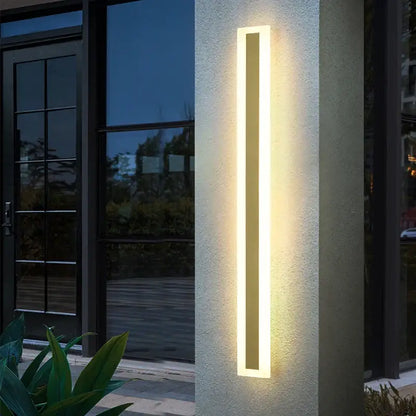 Modern gold slim led wall lamp outdoor waterproof sconce with sleek minimalist design emitting warm white light for decorbites led wall lighting