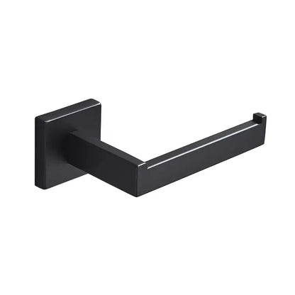 Black matte paper holder with square wall plate and sleek angular design for decorbites gold square paper use