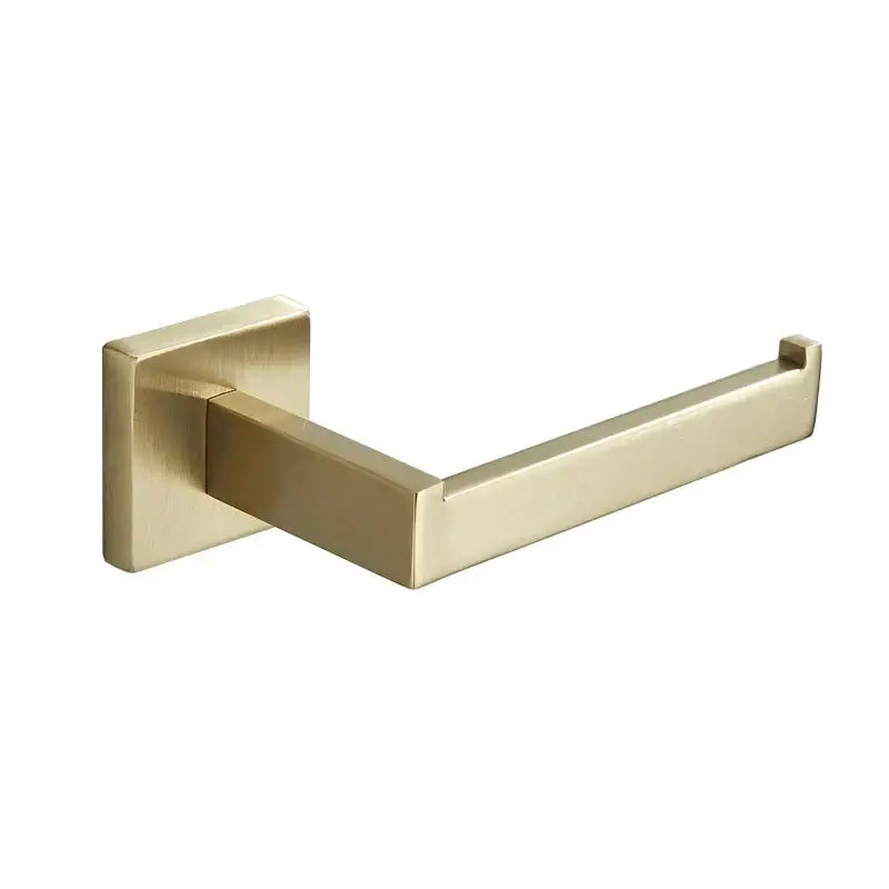 Modern brushed gold-toned metal paper holder with sleek minimalist design decorbites gold square bathroom wall mount