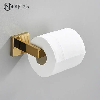 Modern gold square paper holder metal wall mount with sleek design decorbites gold square for bathroom use