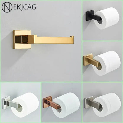 Modern gold square paper holder wall mount with gold-toned rectangular design for sleek bathroom decorbites paper holder