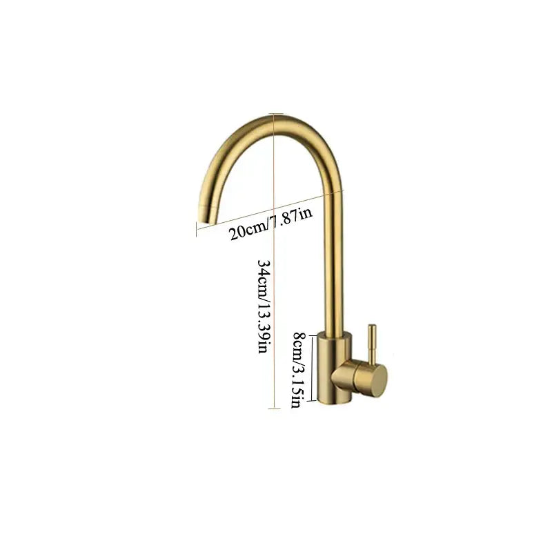 Modern gold stainless steel kitchen faucet with curved spout and cylindrical handle for sleek decorbites gold stainless design