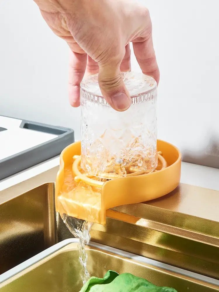 Modern gold stainless steel waterfall sink kitchen integrated set - Decorbites