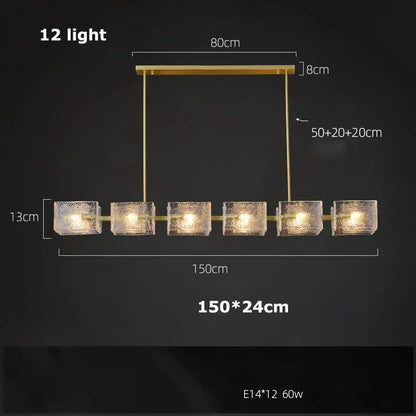 Modern gold textured glass crystal chandelier with six frosted cubes and e14 bulbs for living room decorbites crystal chandelier