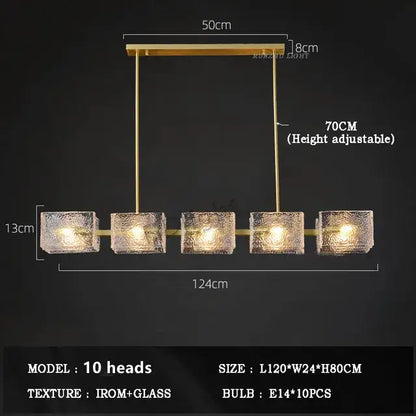 Modern gold textured glass crystal chandelier with five glass cubes and sleek metal frame for living room decorbites crystal chandelier