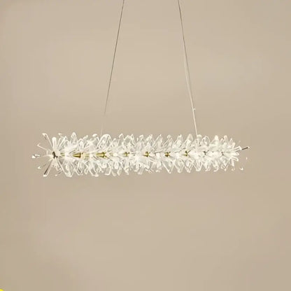 Modern gold three tier decorbites crystal led chandelier with clear starburst faceted glass clusters for dining room decor