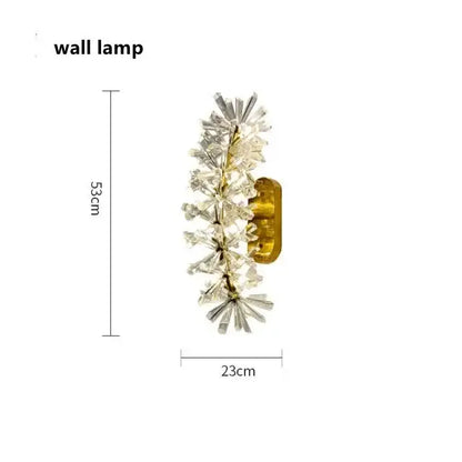 Modern gold three tier crystal led chandelier with clear floral decorbites crystal led pieces on slender frame for dining room light