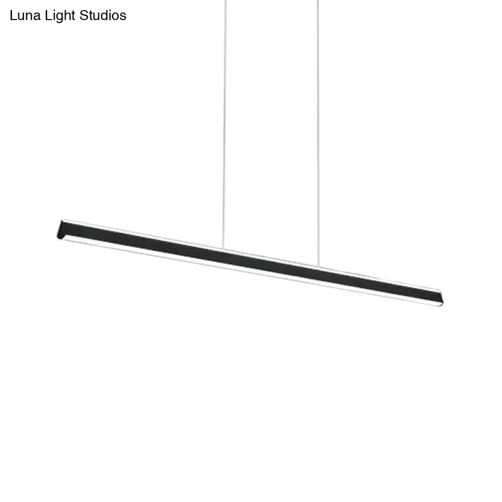 Minimalist black aluminum triangular prism pendant lamp with sleek design suspended by two cords for dining room lighting