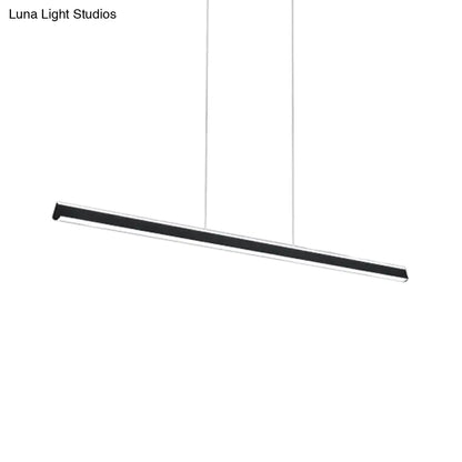 Minimalist black aluminum triangular prism pendant lamp with sleek design suspended by two cords for dining room lighting