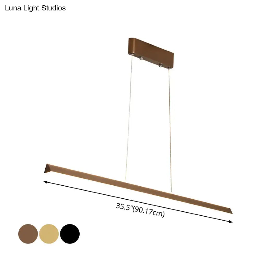 Decorbites aluminum led triangular prism pendant lamp in bronze finish for dining room island lighting